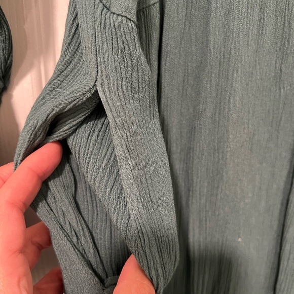 Knox Rose Long Sleeved Green Boho Holiday Dress Medium - Picture 6 of 8